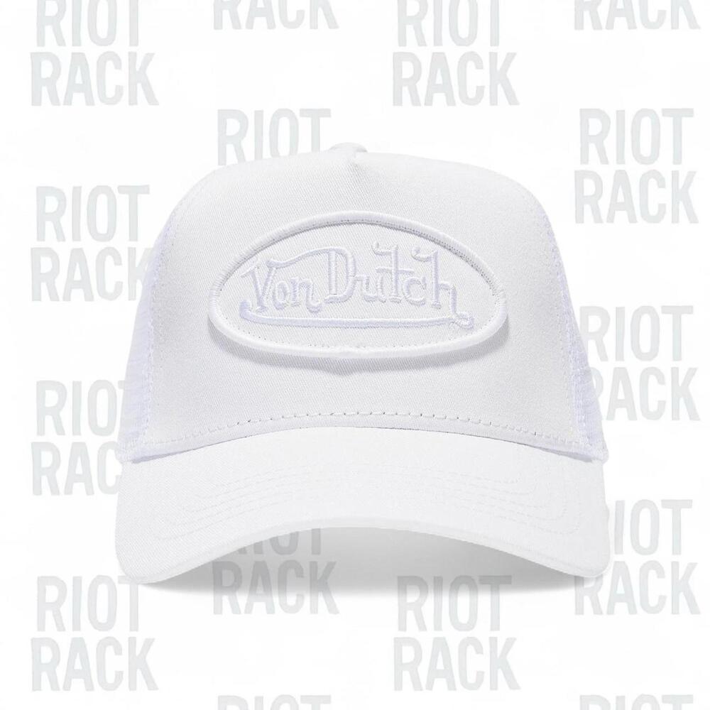 Iconic Von Dutch trucker hat in an ultra-rare all-white colorway